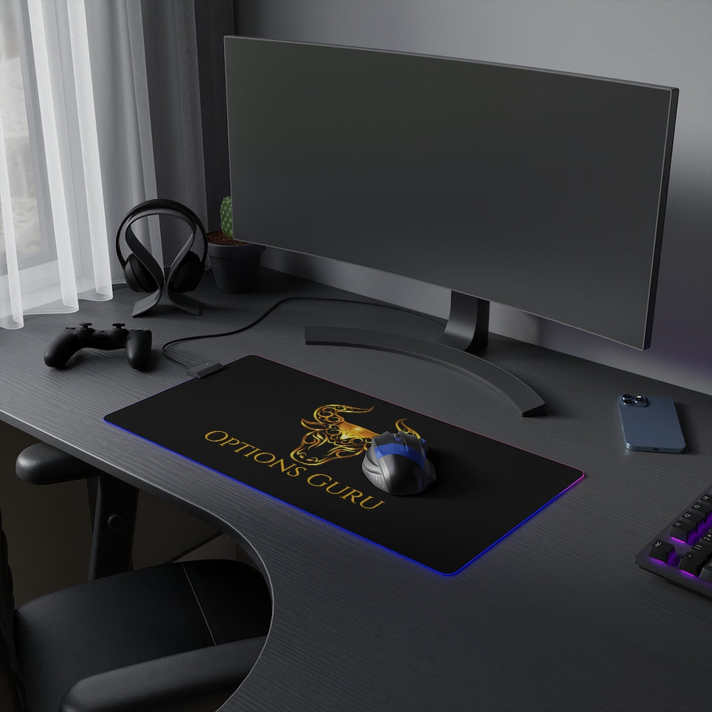 Options Guru Millionaire Bull LED Gaming Mouse Pad