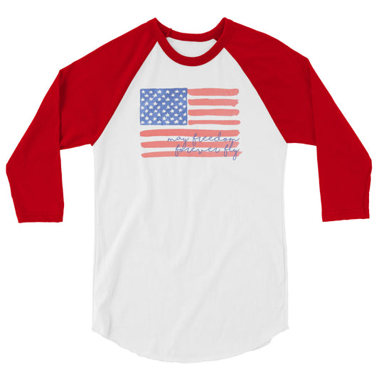 Options Guru USA Flag 3/4 Sleeve Shirt